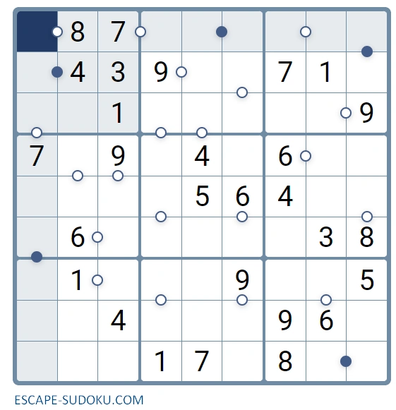 example of easy dots sudoku